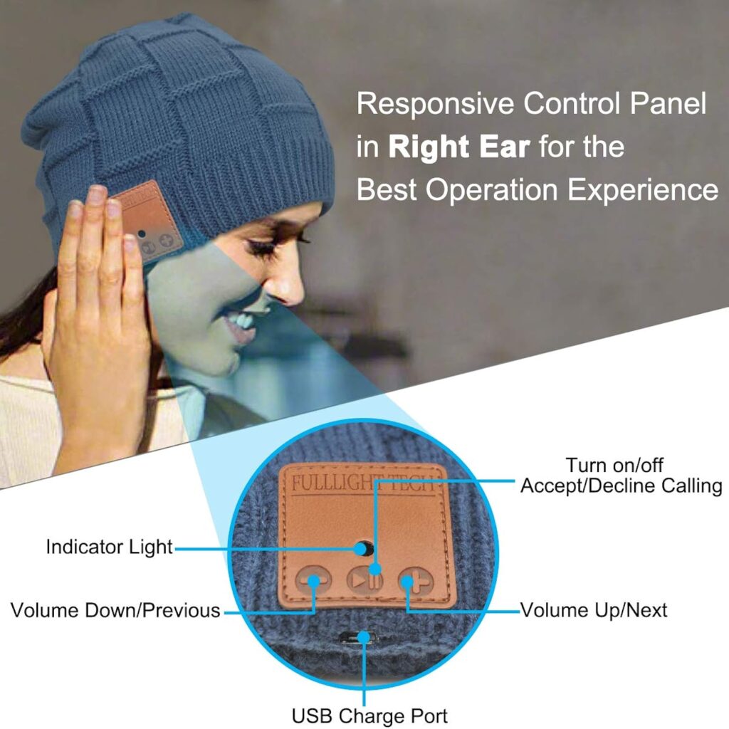 Bluetooth Beanie Hat Headphones Unique Tech Gifts Stocking Stuffer