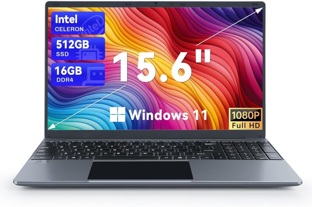 Laptop, 15.6 Inch Windows 11 Intel Celeron N5095 Quad-Core Processor up to 2.9Ghz Laptop Computer, 8GB DDR4 256GB SSD Laptop Computer,2.4/5G WiFi, Bluetooth 4.2,Mini HDMI,2xUSB 3.0,Type-C