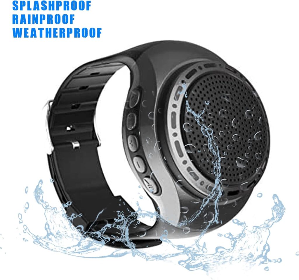 Upgraded Wearable Waterproof Wireless Wrist Portable Sports Bluetooth Speaker Watch with Multi Function MP3 Player  FM Radio  Selfie  Ultra Long Standby Time for Running, Hiking, Climbing