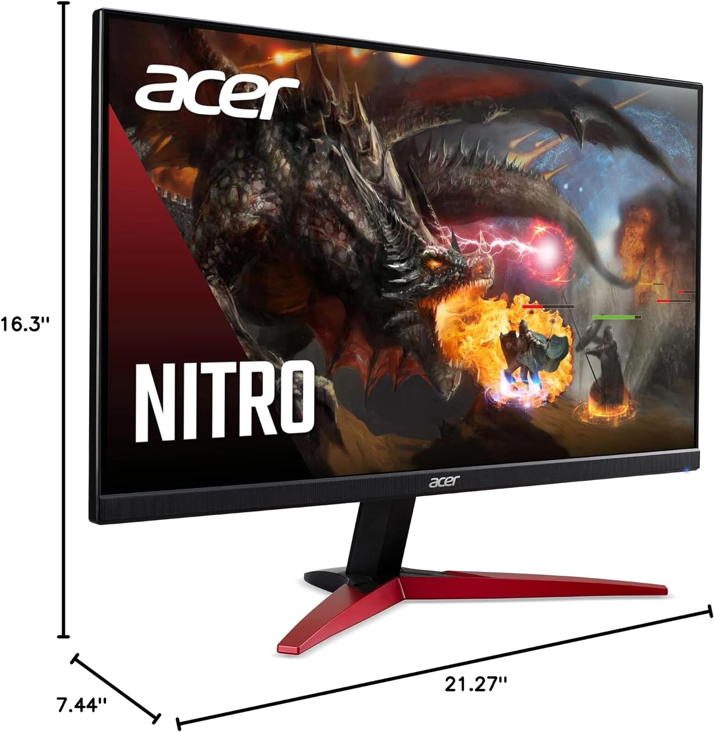 Acer Nitro KG241Y Sbiip 23.8” Full HD (1920 x 1080) VA Gaming Monitor | AMD FreeSync Premium Technology | 165Hz Refresh Rate | 1ms (VRB) | ZeroFrame Design | 1 x Display Port 1.2  2 x HDMI 2.0,Black