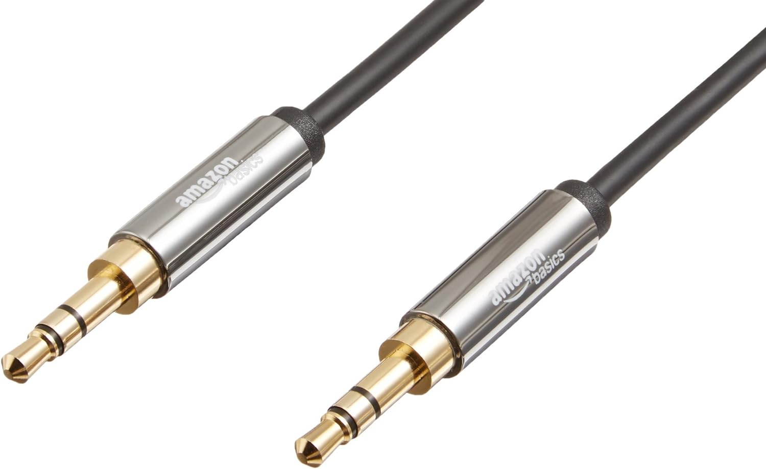 Amazon Basics 3.5mm Aux Audio Cable for Stereo Speaker or Subwoofer with Gold-Plated Plugs, 4 Foot, Black