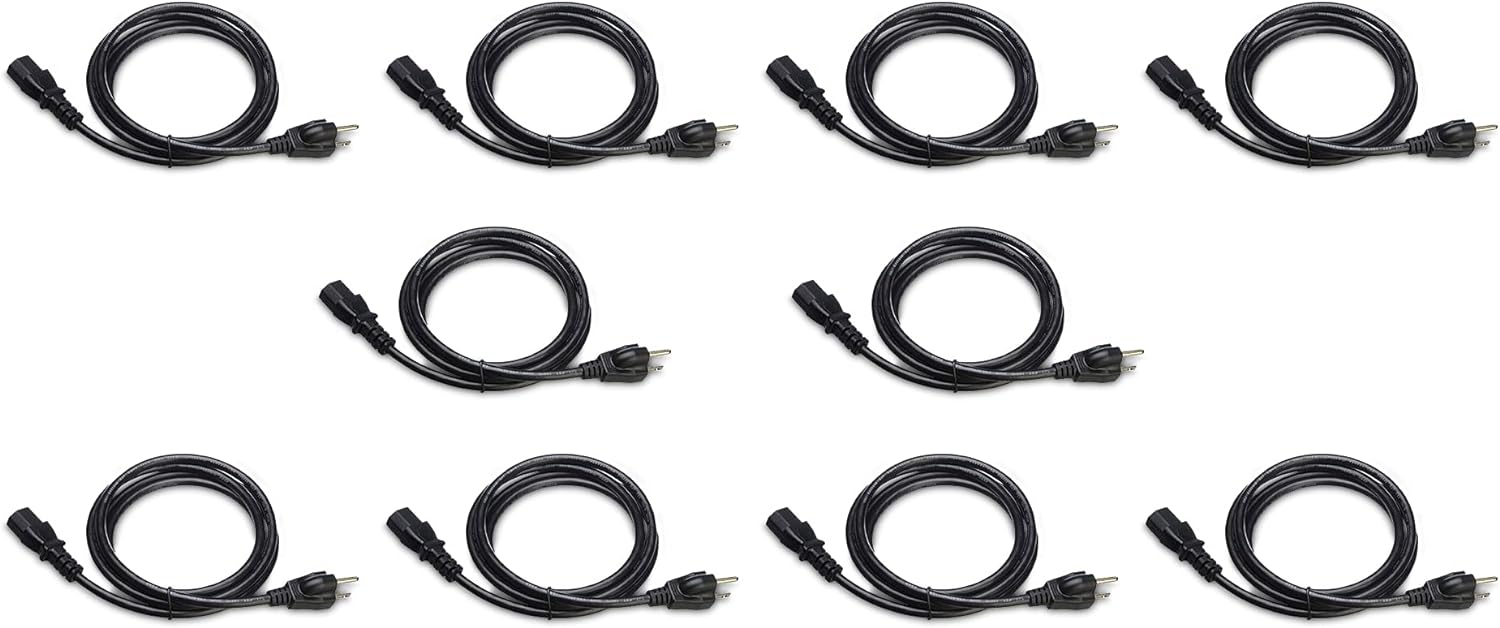 Amazon Basics Computer Monitor TV Replacement Power Cord, 6, Black