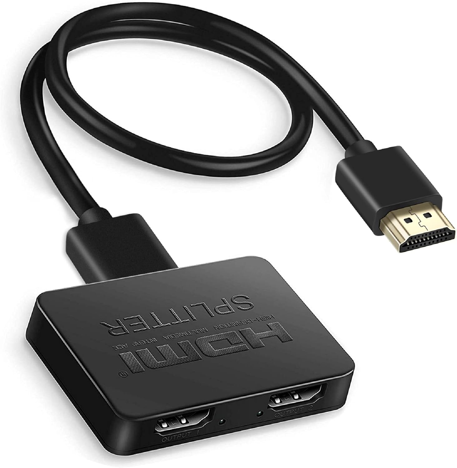 avedio links HDMI Splitter 1 in 2 Out【with 4ft HDMI Cable 】 4K HDMI Splitter for Dual Monitors Duplicate/Mirror Only, 1x2 HDMI Splitter 1 to 2 Amplifier for Full HD 1080P 3D, 1 Source onto 2 Displays