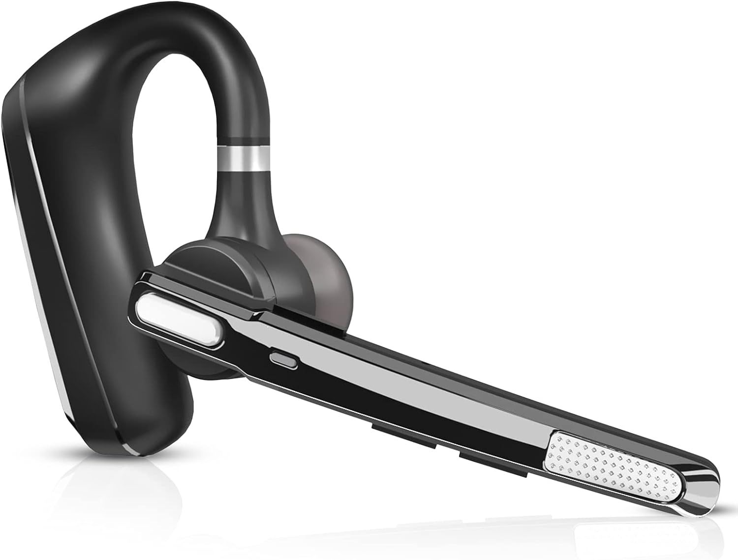 Bluetooth Headset CVC8.0 Dual-Mic Active Noise Cancelling Wireless Bluetooth Earpiece V5.1 Bluetooth Headphones 16 Hrs HD Talktime Hands-Free Earphones for Trucker/Business/Office/Driving (Black)