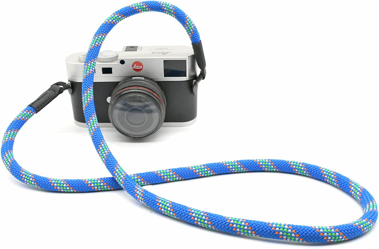 Camera Strap Vintage 100cm Nylon Climbing Rope Camera Neck Shoulder Strap for Micro Single and DSLR Camera.(Army Green)