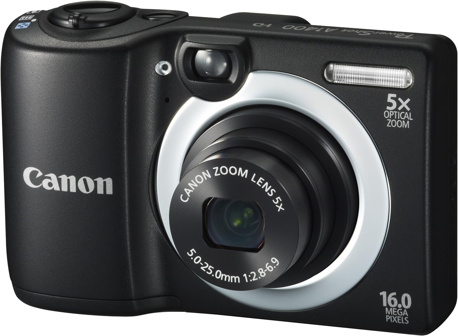 Canon PowerShot A1400 16.0 MP Digital Camera with 5X Digital Image Stabilized Zoom 28mm Wide-Angle Lens and 720p HD Video Recording (Black)