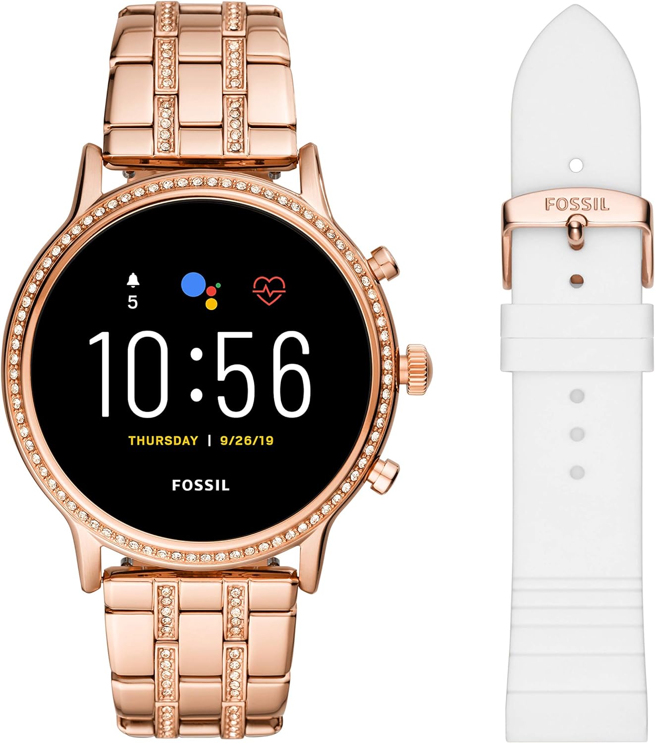 Fossil Gen 5 Julianna Stainless Steel Touchscreen Smartwatch with Speaker, Heart Rate, GPS, Contactless Payments, and Smartphone Notifications