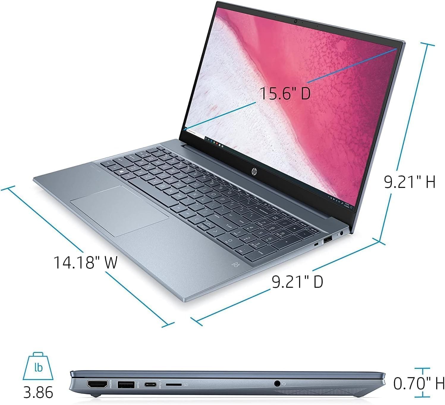 HP Pavilion 15.6 FHD Laptop (2022 Latest Model), AMD Ryzen 5 5500U (Beats i7-11370H), 16GB RAM, 512GB PCIe NVMe M.2 SSD, Thin  Portable, Micro-Edge  Anti-Glare Screen, Long Battery Life, Windows 11