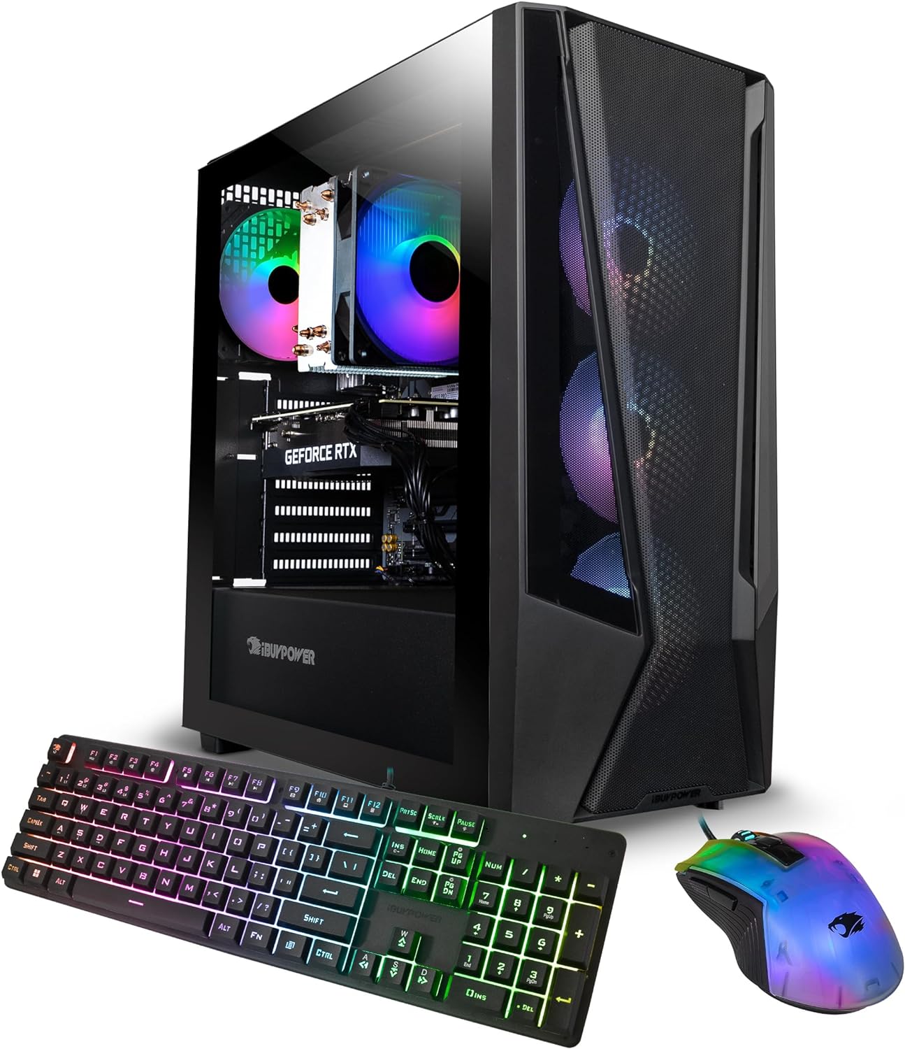 iBuyPower SlateMesh Gaming PC Computer Desktop SlateMeshA5N4601 (AMD Ryzen 5 7600, RTX 4060 8GB, 16GB DDR5 5200 Mhz, 500GB NVMe SSD, Windows 11 Home),Black