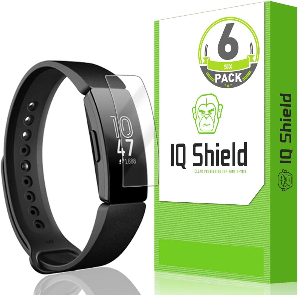 IQShield Screen Protector Compatible with Fitbit Inspire (6-Pack) Anti-Bubble Clear TPU Film