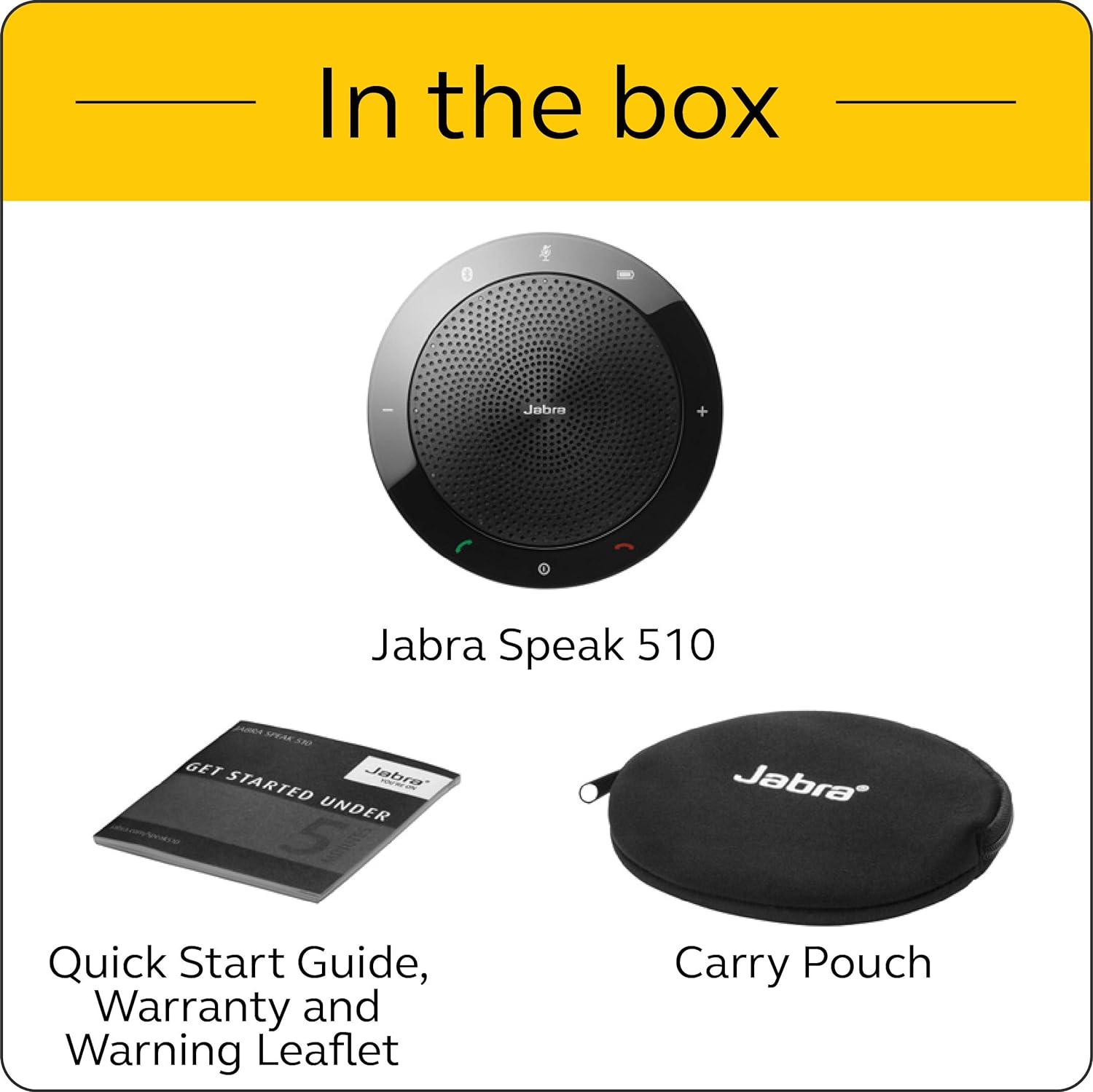 Jabra Speak 510 UC Wireless Bluetooth Speakerphone – Outstanding Sound Quality, Portable Conference Speaker for Holding Meetings Anywhere - Certified for Zoom  Google Meet