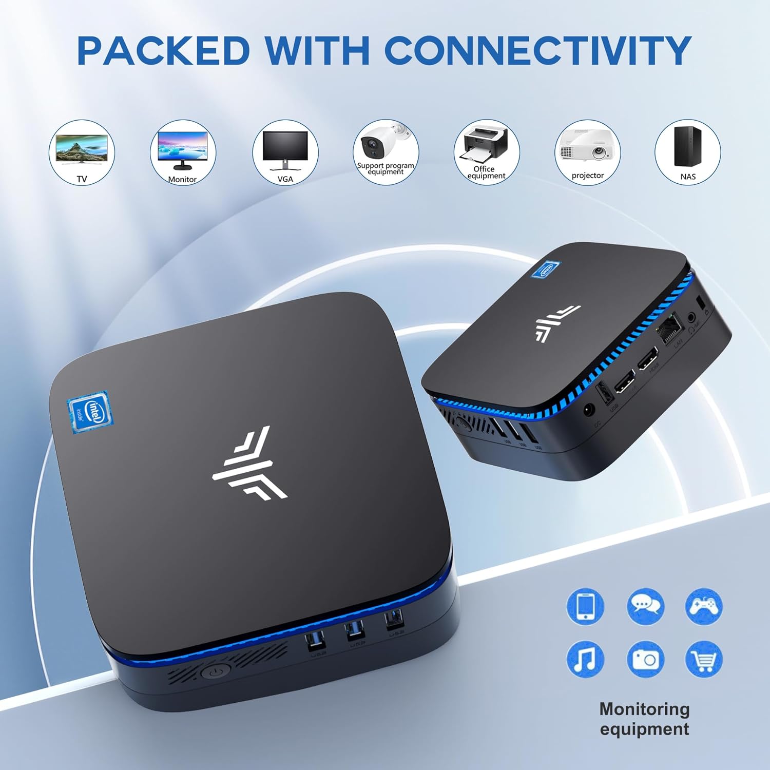 KAMRUI AK1 Plus Mini PC, Intel 12th Gen N95(up to 3.4GHz) Mini Desktop Computers, 16GB DDR4 RAM 512GB M.2 SSD Micro Computer Tower Support 4K UHD, Dual Wi-Fi, BT 4.2 for Business Home Office