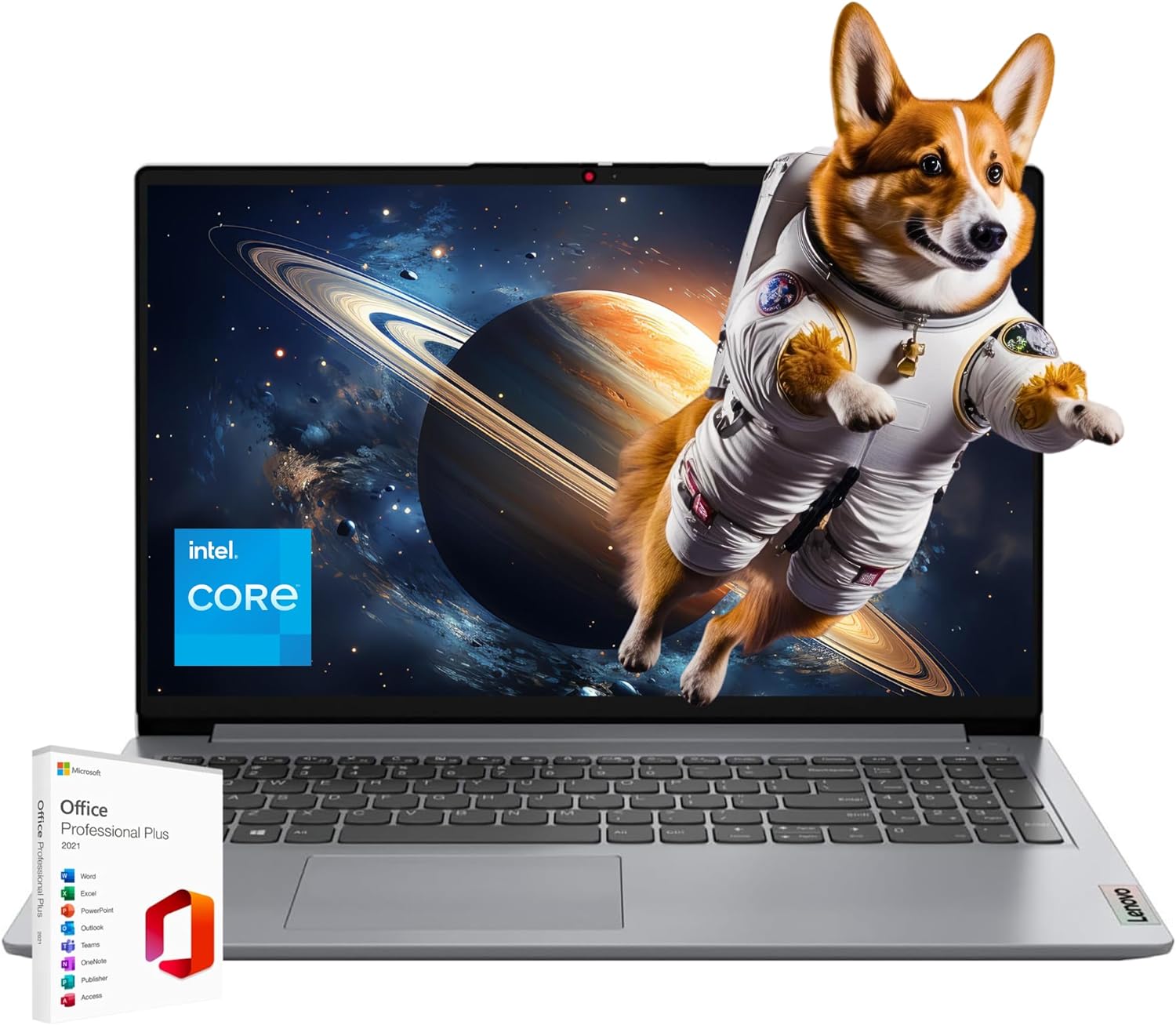 Lenovo Everyday Ideapad with Microsoft Office Lifetime License, 16GB Memory, 1TB SSD Storage, Intel Dual Core Processor, 15.6 Anti-Glare HD Display, SD Card Reader, HDMI, Webcam, Windows 11 Home