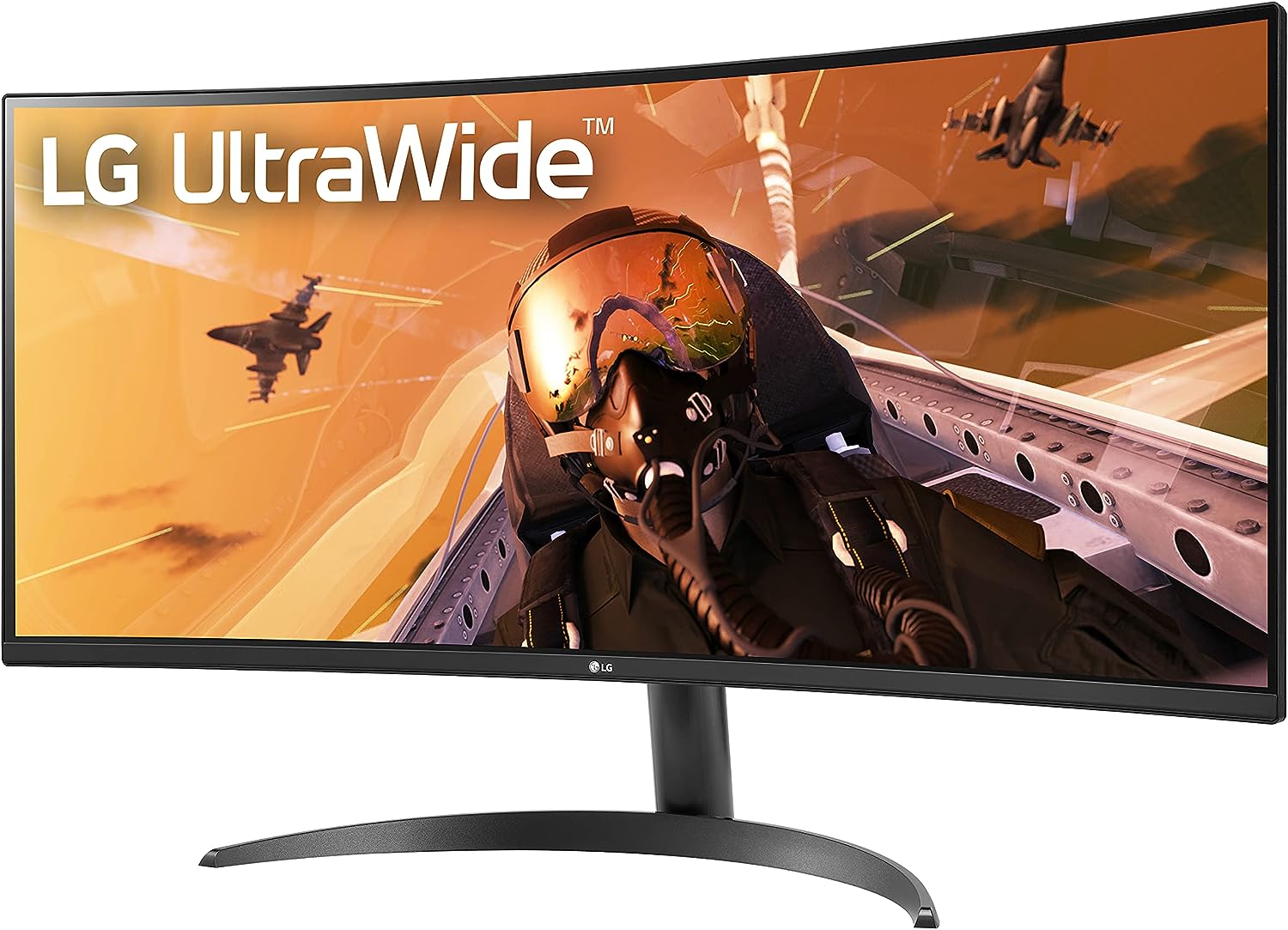 LG 34WP60C-B 34-Inch 21:9 Curved UltraWide QHD (3440x1440) VA Display with sRGB 99% Color Gamut and HDR 10, AMD FreeSync Premium and 3-Side Virtually Borderless Screen Curved QHD Tilt,Black