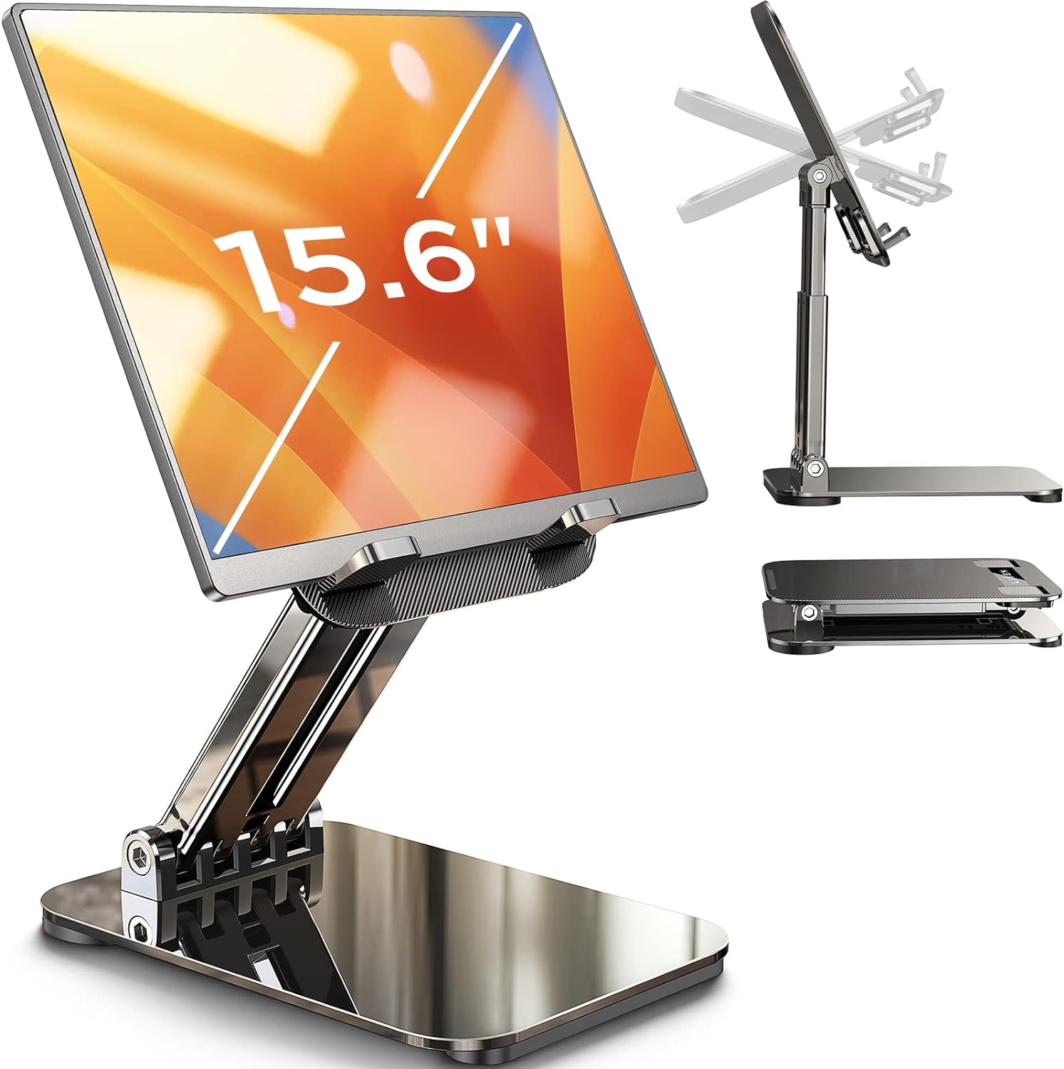 LISEN Tablet Stand for Desk, Adjustable iPad Stand Holder Portable Monitor Stand, iPad 10th Generation Accessories for Office Kindle iPad Pro 4-15.5