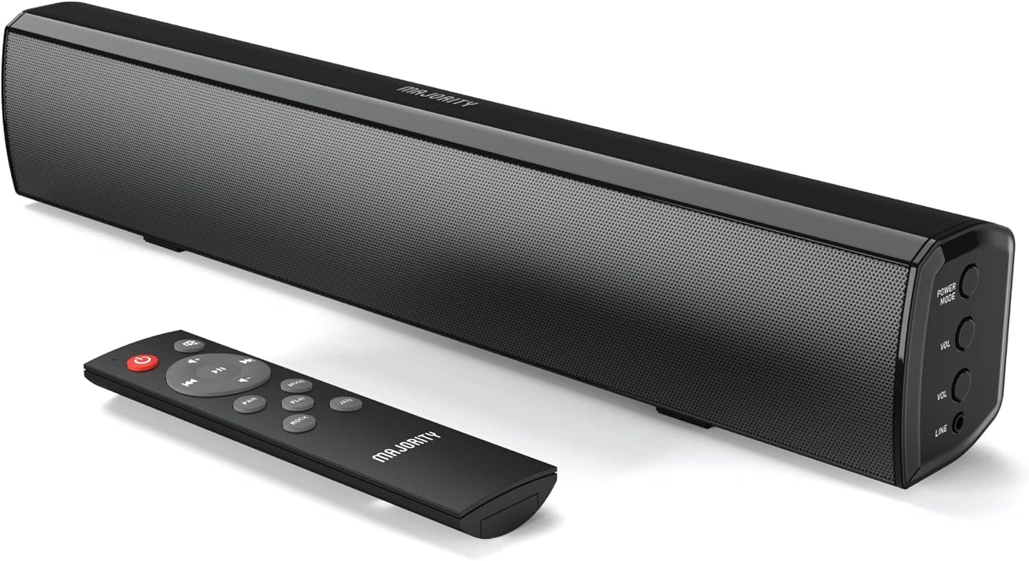 Majority Sound Bar for Smart TV, 50 Watts, 2.0 Bluetooth TV Sound Bar, 15 Inch Home Audio Sound Bars, Small Soundbar for TV and PC | AUX, RCA, Optical, USB | Gaming, Music, Movies - Bowfell Black