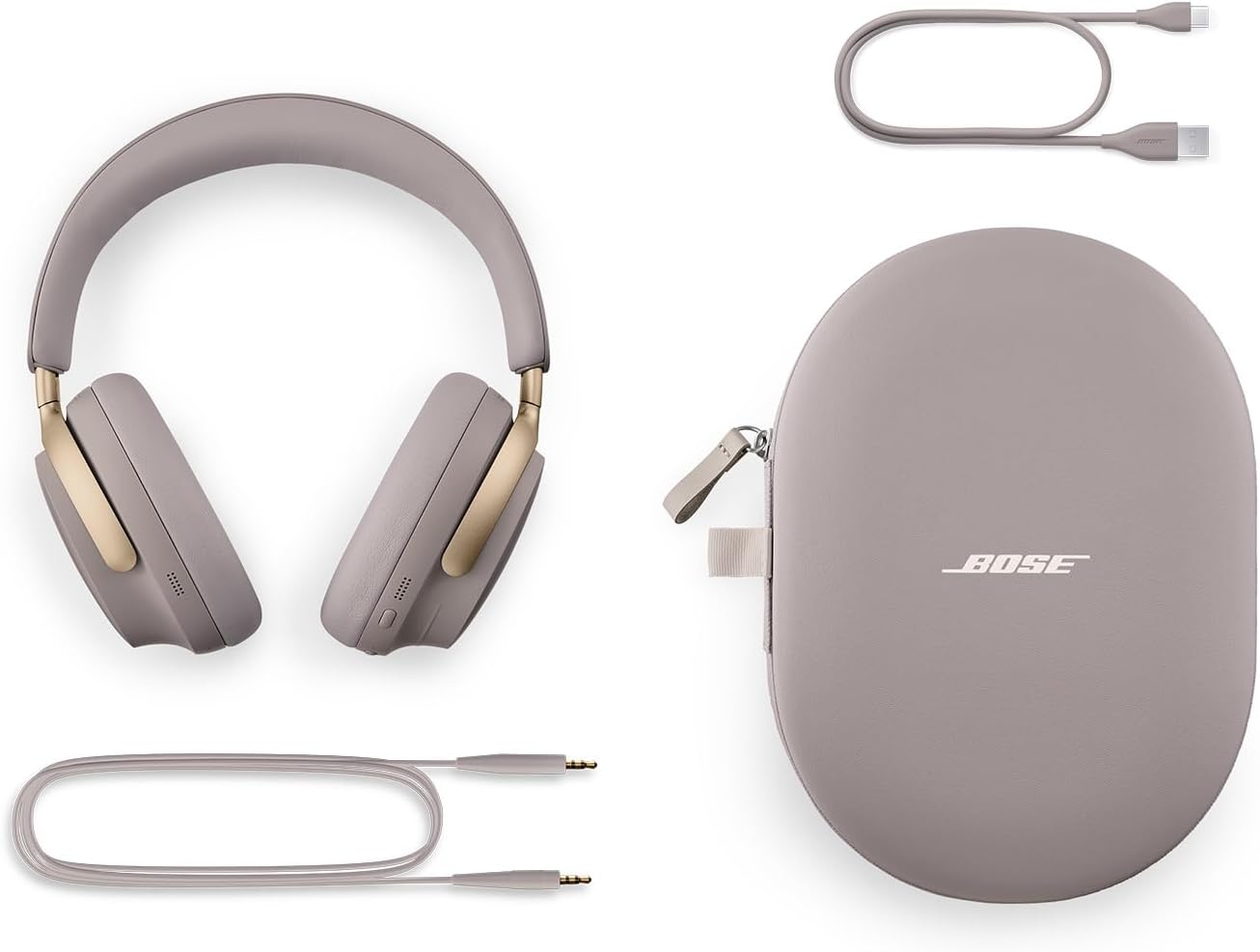 NEW Bose QuietComfort Ultra Wireless Noise Cancelling Headphones with Spatial Audio, Over-the-Ear Headphones with Mic, Up to 24 Hours of Battery Life, Sandstone - Limited Edition