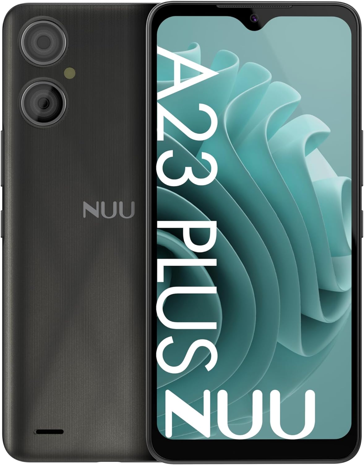 NUU A23Plus Cell Phone for ATT, T-Mobile, Cricket, Mint Mobile, Metro, 64G/3GB 6.3 4G LTE Worldwide and More, Dual SIM, Black, US Warranty  Hotline 2023 with Detachable  Replaceable Battery