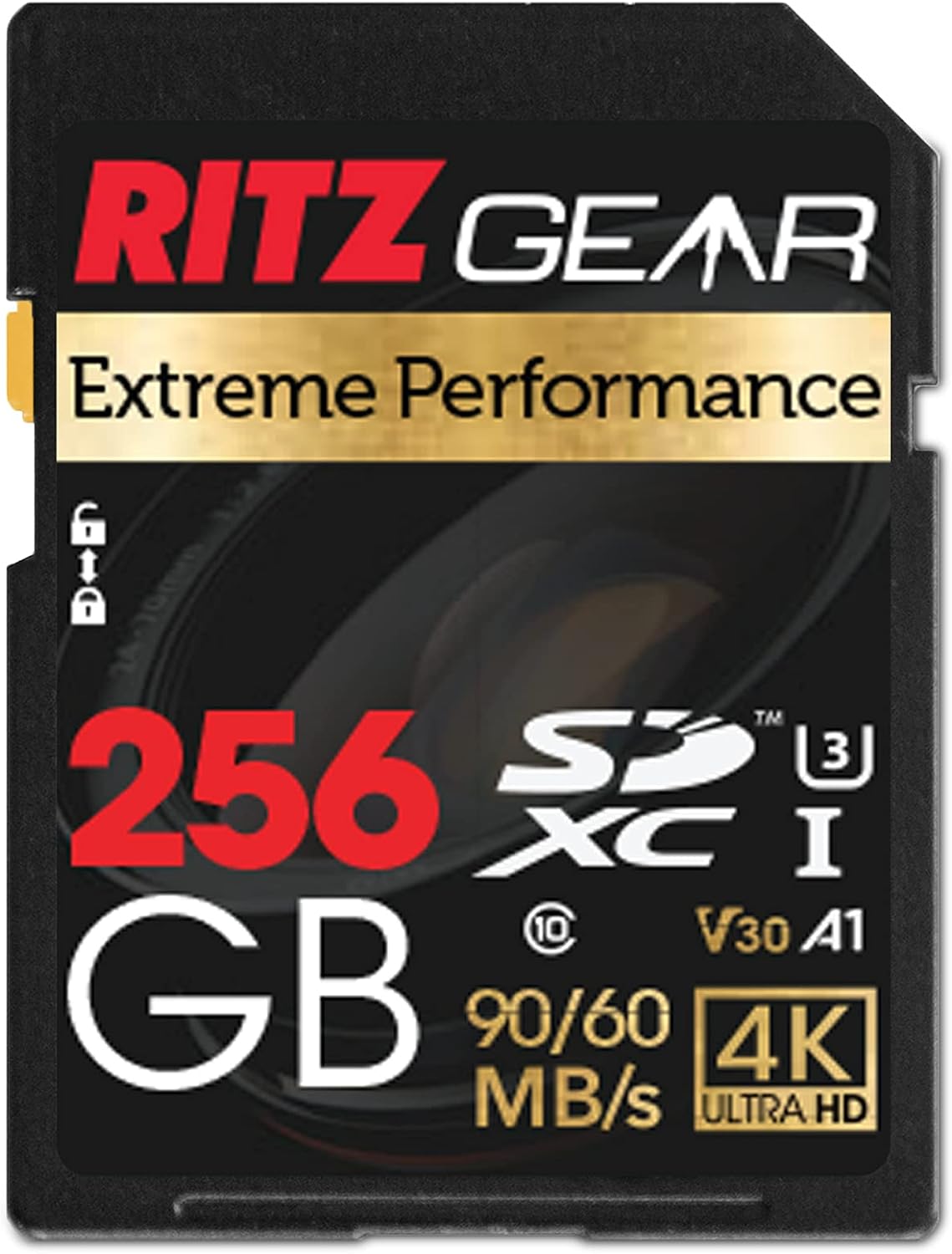 Ritz Gear 256GB High-Speed SDXC UHS-I SD Card, C10, U3, V30, Full-HD  4K Memory Card