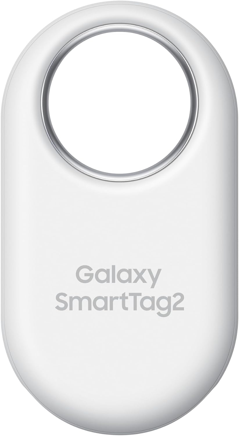 SAMSUNG SmartTag2 (2023) Bluetooth + UWB, IP67 Water and Dust Resistant, Findable via App, 1.5 Year Battery Life - White