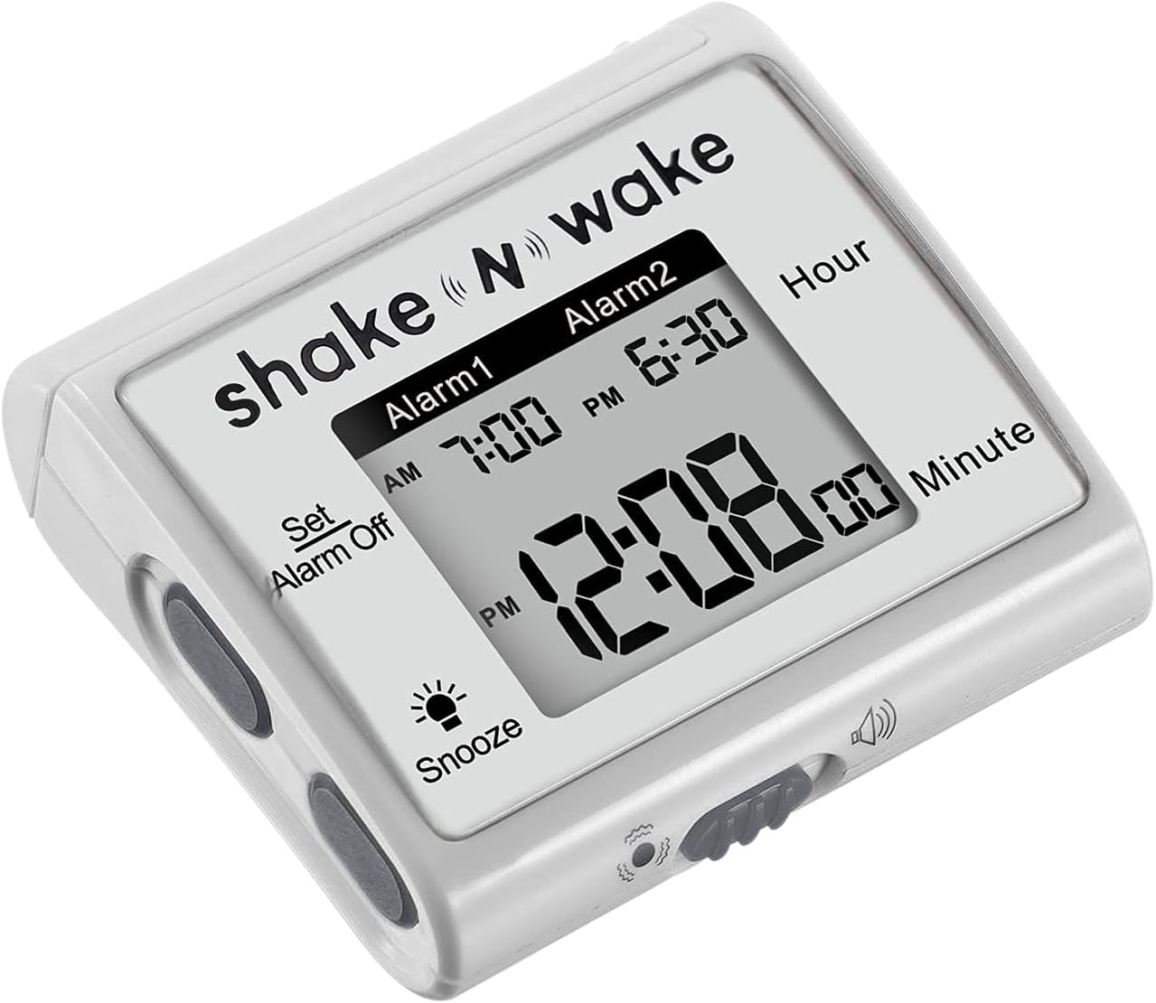 Tech Tools Vibrating Alarm Clock - Shake N Wake - Silent Alarm Wristband Watch - with Dual Alarms