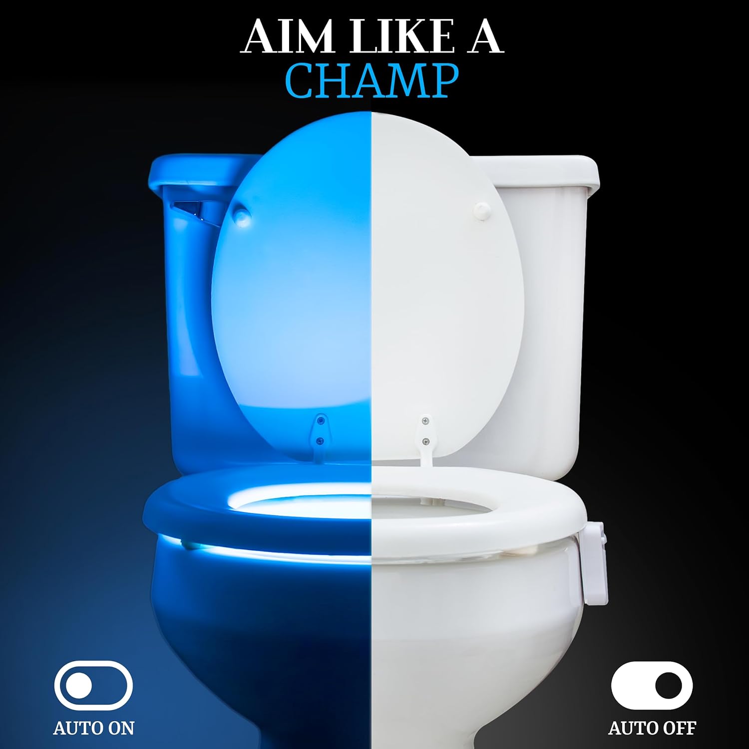 Toilet Light with Motion Sensor - Unique Cool Gadget - LED Toilet Bowl Night Light - Funny Birthday Gifts for Men, Mens Gifts for House Warming - Gag Gift for Dad, Boyfriend, Husband, Him