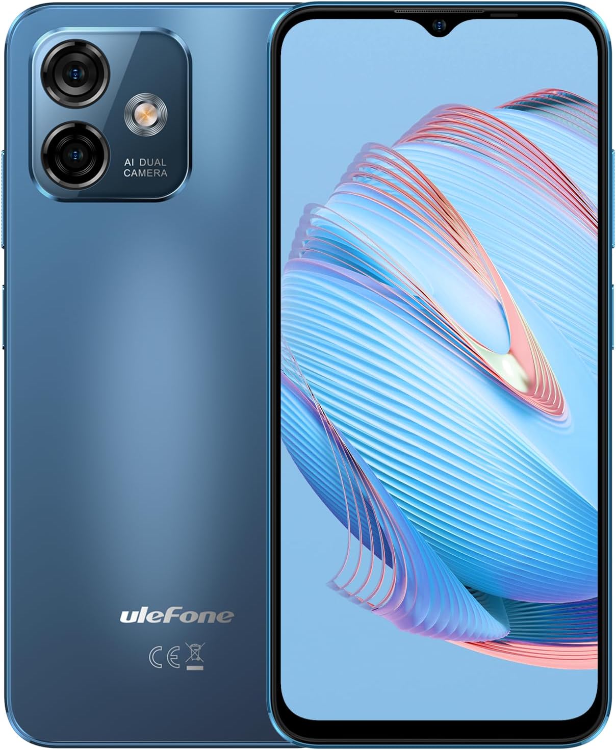 Ulefone Unlocked Cell Phones, Note 16 Pro 12GB + 128GB, 8-Core, 6.52 HD+ Display Unlocked Smartphone, Android 13, 50MP + 8MP, 4400 mAh, Dual 4G LTE, Fingerprint/Face Detection, T-Mobile, Blue