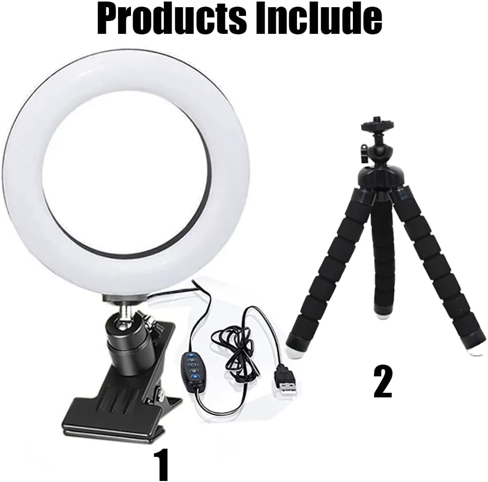 Video Conference Lighting Kit, Ring Light for Monitor Clip On,for Remote Working, Distance Learning,Zoom Call, Self Broadcasting and Live Streaming, Computer Laptop Video Conferencing