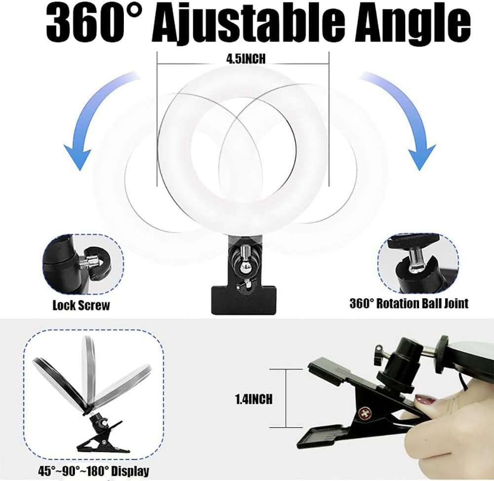 Video Conference Lighting Kit, Ring Light for Monitor Clip On,for Remote Working, Distance Learning,Zoom Call, Self Broadcasting and Live Streaming, Computer Laptop Video Conferencing