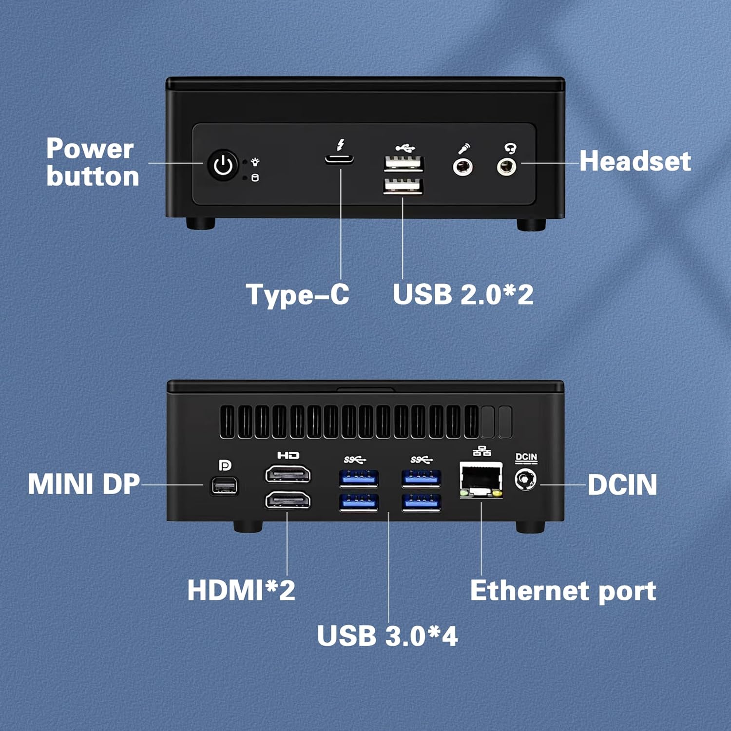 【Win 11Pro  Office 2019】 Mini PC i7-1185G7(up to 4.7GHz) Mini Desktop Computer 32GB DDR4 1TBGB NVMe SSD 12M Smart Cache Support Three Screen/Thunderbolt 4/DP/HDMI Business Home Gaming（32+1TB）