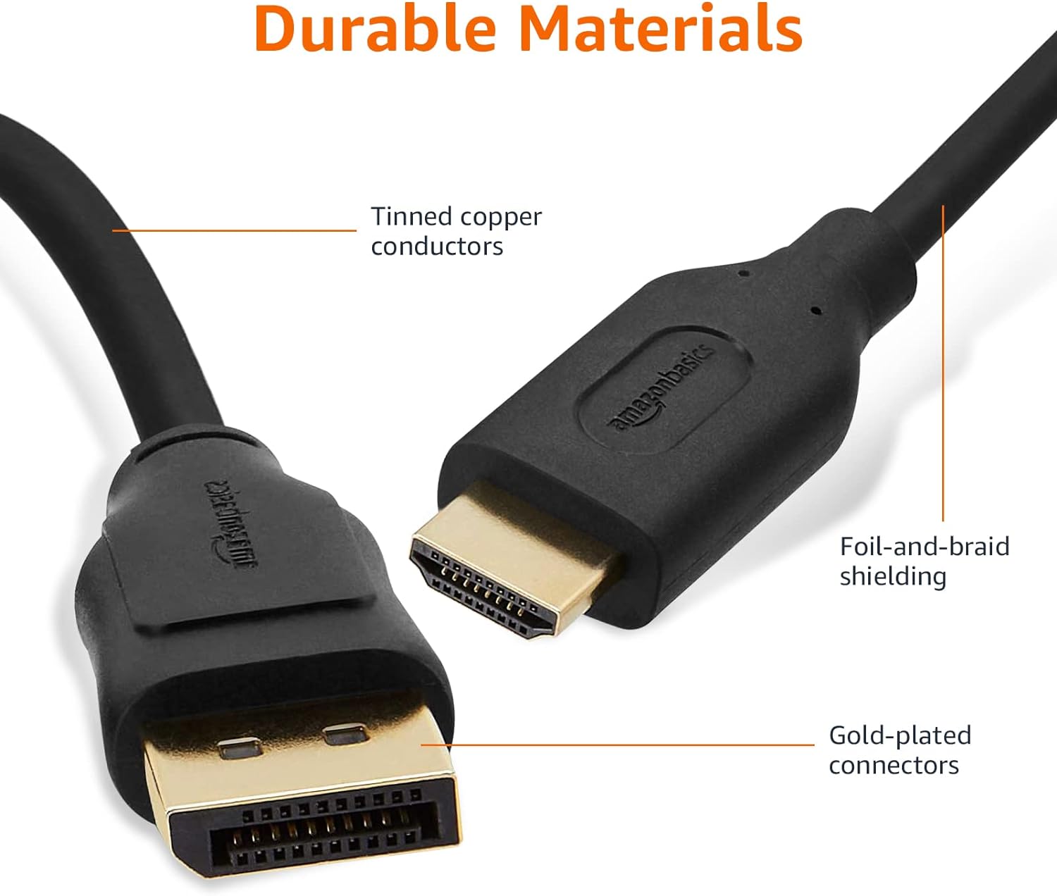 Amazon Basics Uni-Directional DisplayPort to HDMI Display Cable - 10 Feet