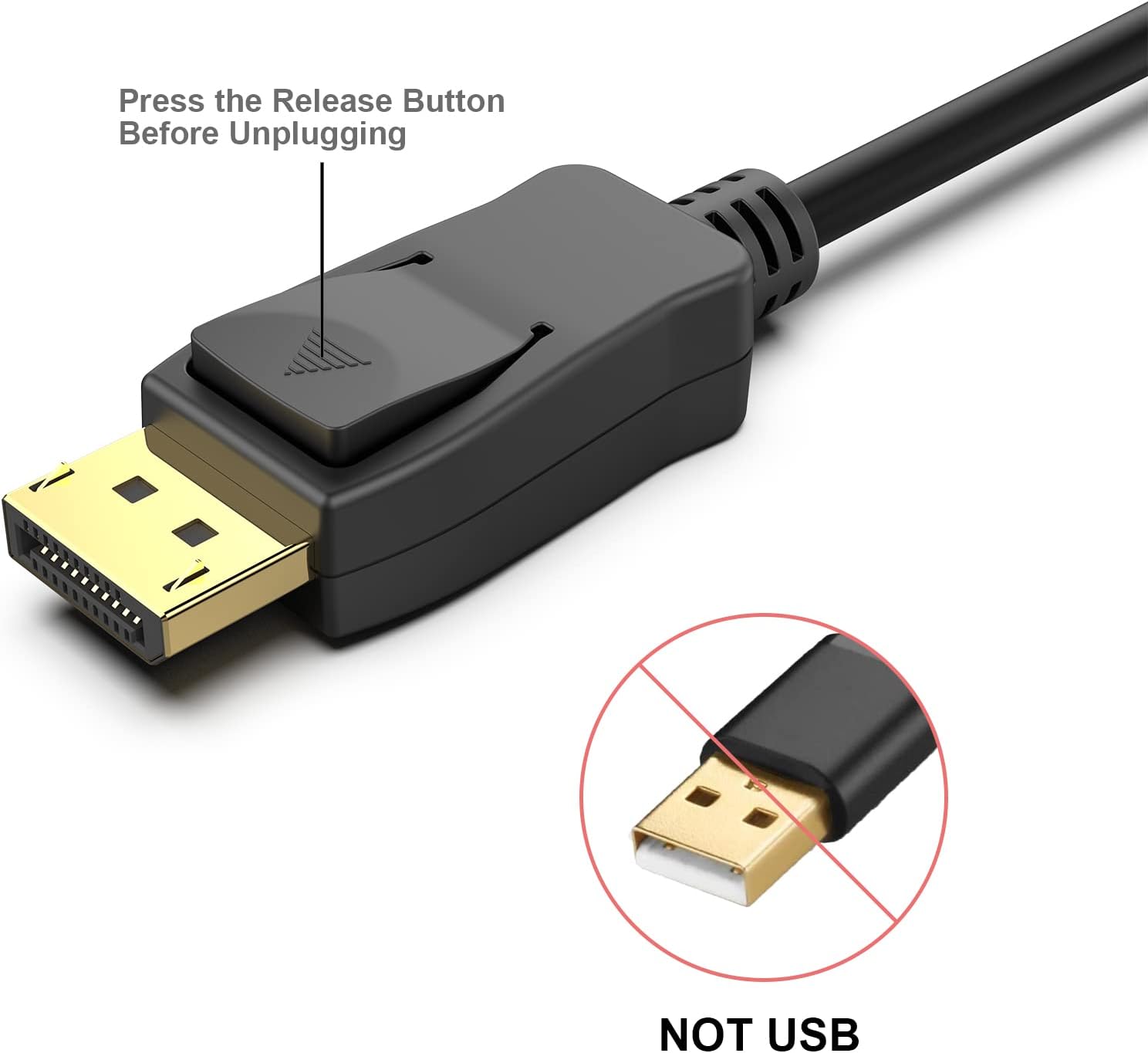 BENFEI 4K DisplayPort to HDMI 6 Feet Cable, Uni-Directional DP 1.2 Computer to HDMI 1.4 Screen Cable Compatible with HP, ThinkPad, AMD, NVIDIA, Desktop