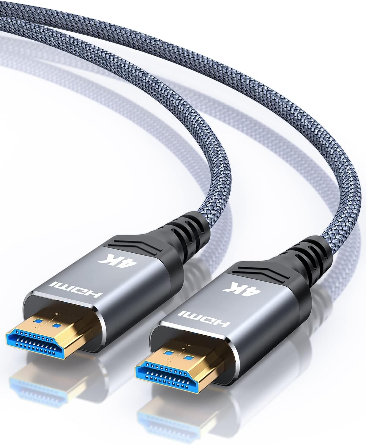 Highwings 4K 60HZ HDMI Cable 6.6FT, 18Gbps High Speed 2.0 Braided Cord-Supports (4K 60Hz HDR,Video 4K 2160p 1080p 3D HDCP 2.2 ARC-Compatible with Ethernet Monitor PS 4/3 HDTV 4K Fire Netflix