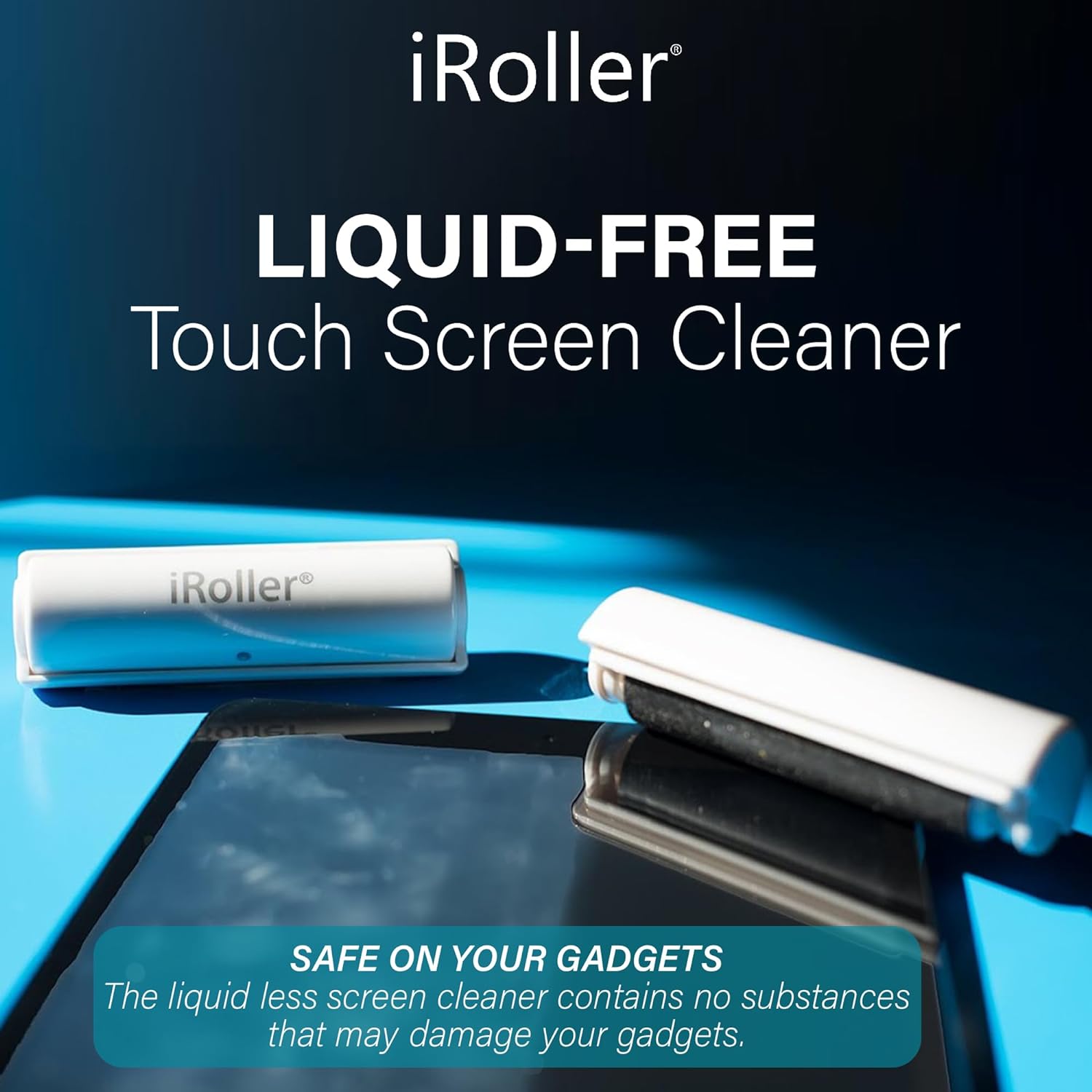 iRoller Screen Cleaner for Phone iPad Tablet Smartwatch Laptop- Phone Screen Cleaner Roller Tool- iPhone Screen Cleaner for Touchscreen Fingerprint- Washable  Reusable- Removes Smudges  Smears- 3.5