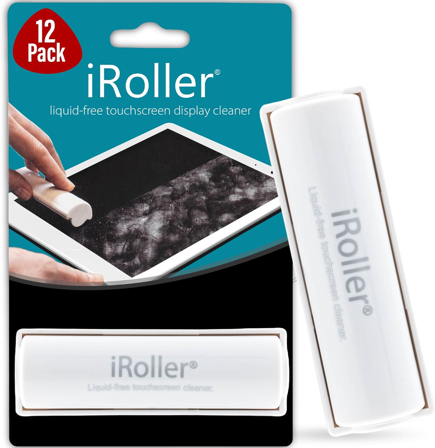 iRoller Screen Cleaner for Phone iPad Tablet Smartwatch Laptop- Phone Screen Cleaner Roller Tool- iPhone Screen Cleaner for Touchscreen Fingerprint- Washable  Reusable- Removes Smudges  Smears- 3.5